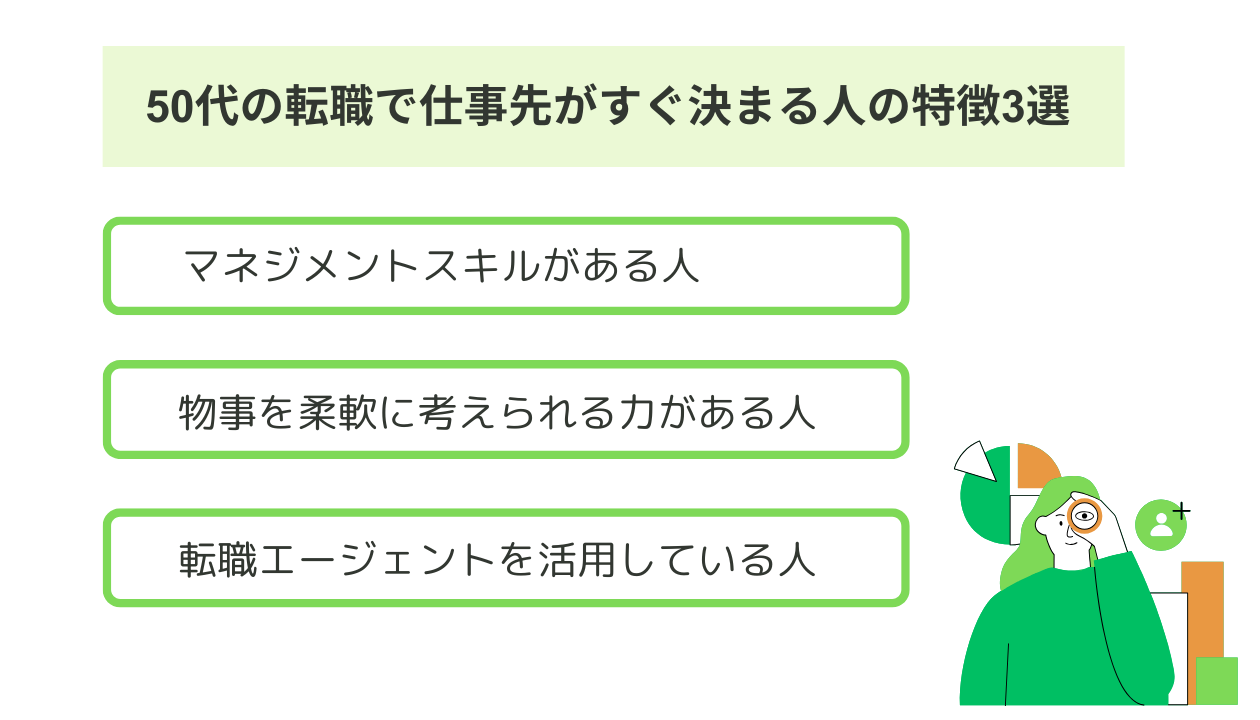 50代の転職で仕事先がすぐ決まる人の特徴3選