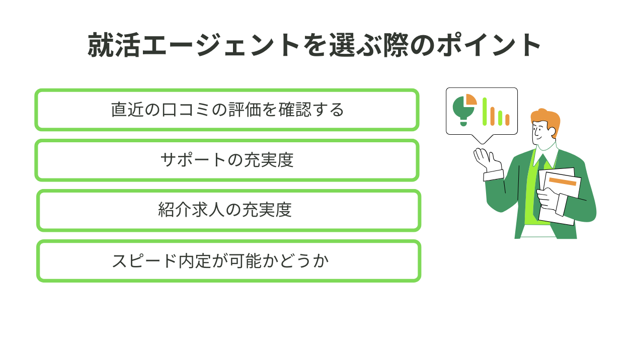 就活エージェントを選ぶ際のポイント画像
