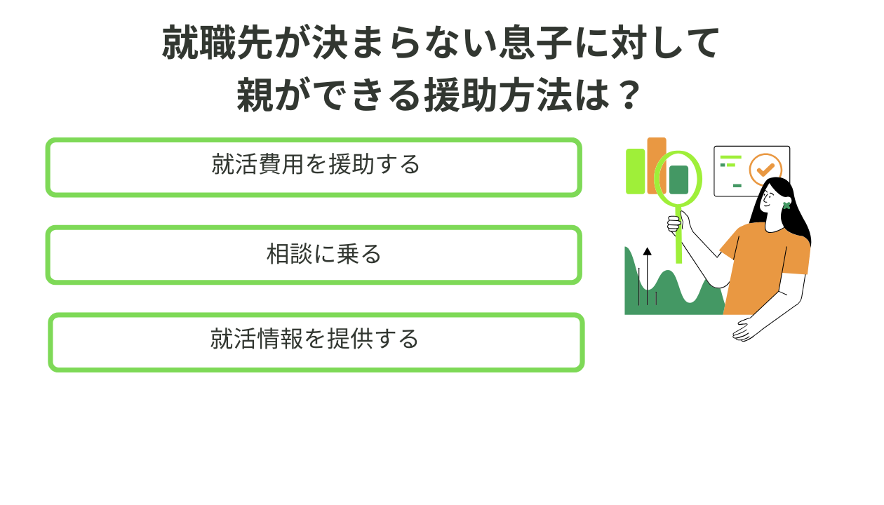 就職先が決まらない息子に対して親ができる援助方法は？画像