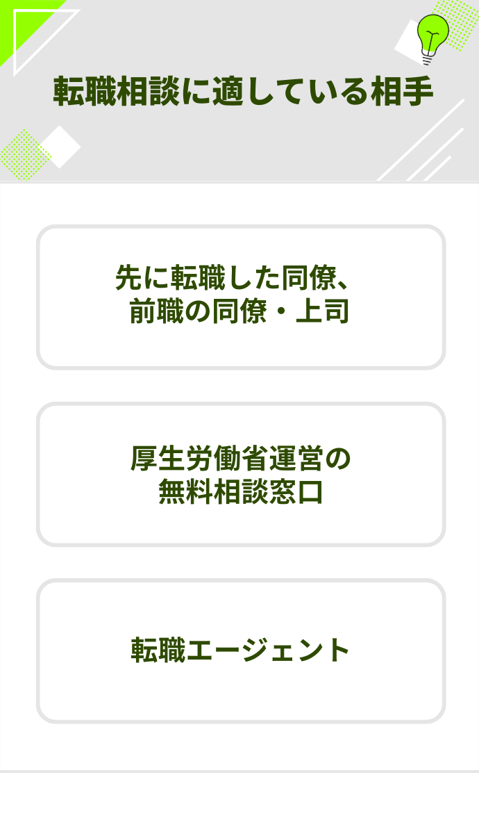 転職相談に適している相手