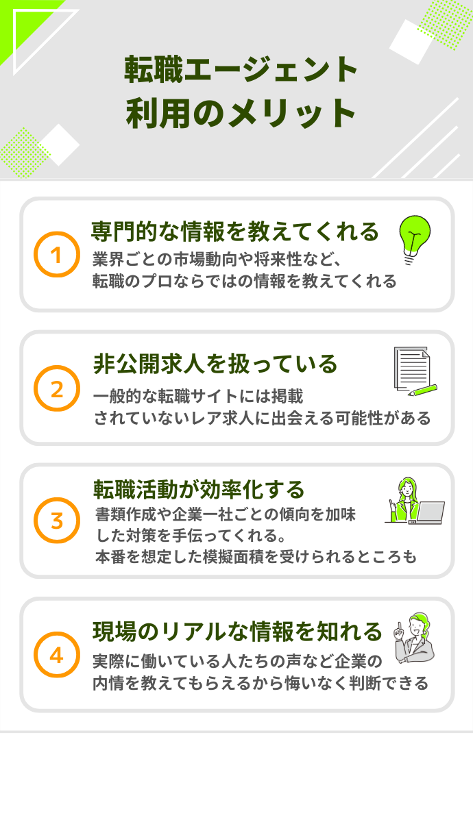 転職エージェント利用のメリット