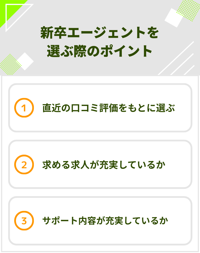 新卒エージェントを選ぶ際のポイント