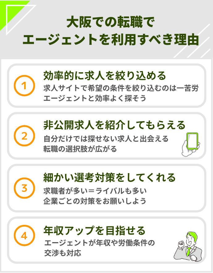 大阪の転職でエージェントを利用すべき理由