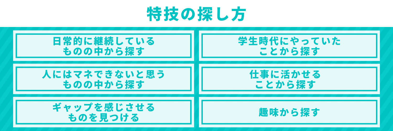 特技の探し方
