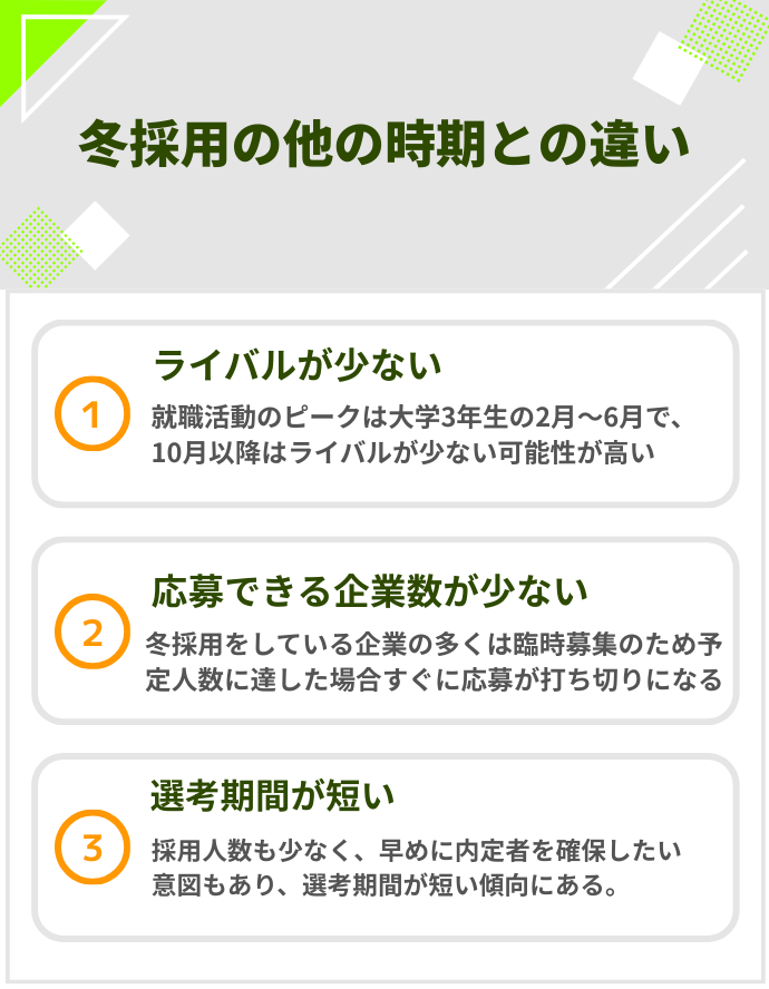 冬採用の他の時期との違い