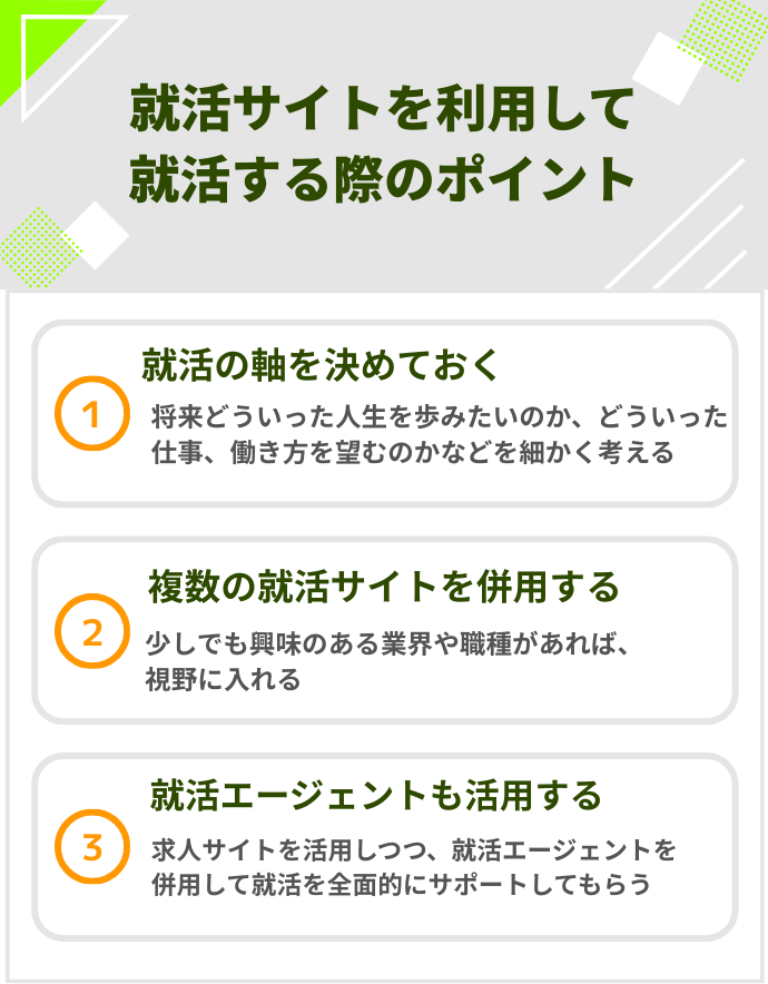 就活サイトを利用して就活する際のポイント