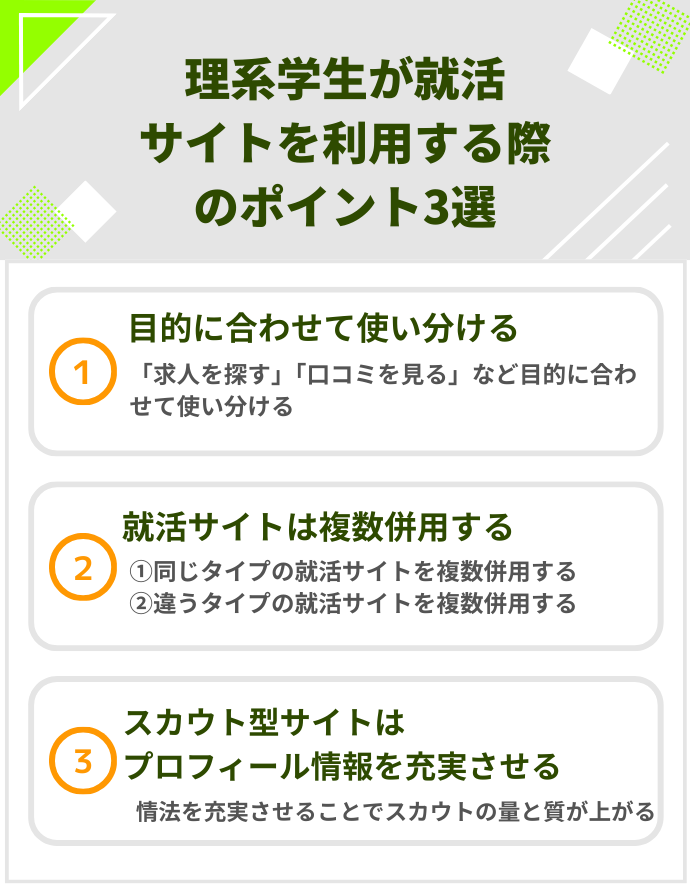 【元キャリアアドバイザーが解説】理系学生が就活サイトを利用する際のポイント3選