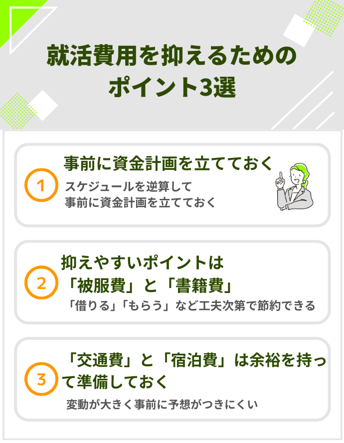 就活費用を抑えるためのポイント3選