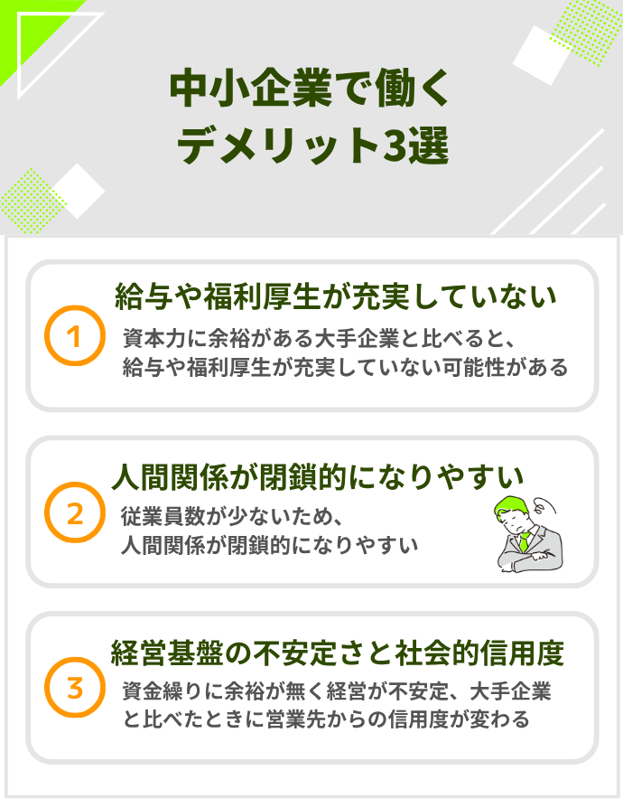 中小企業で働くデメリット3選