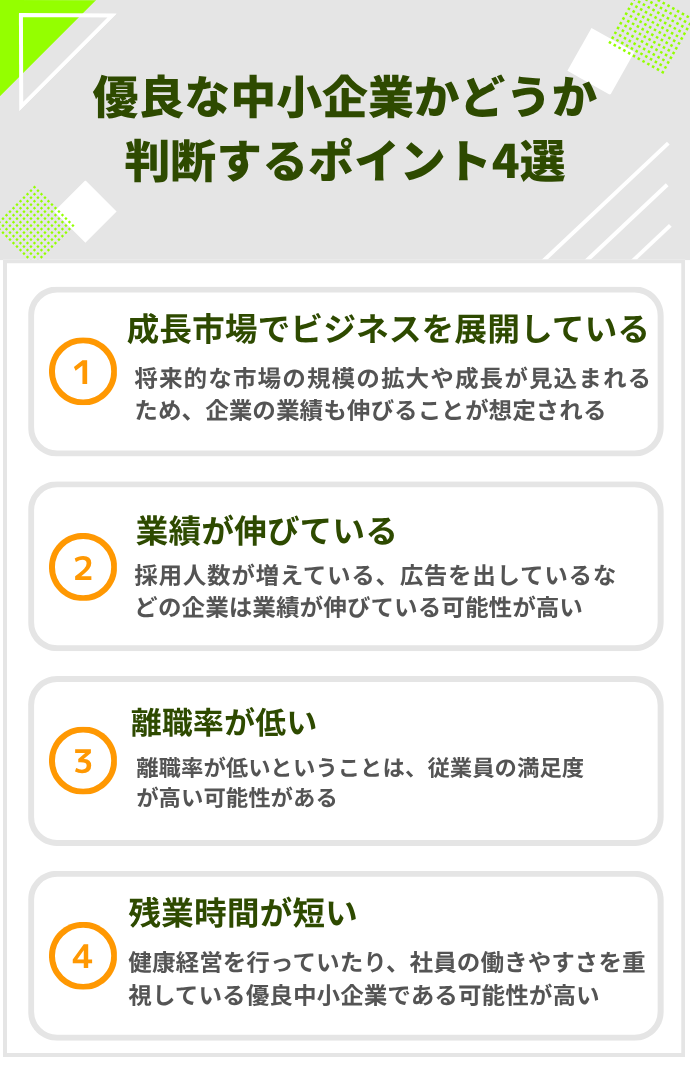 優良な中小企業家判断するポイント4選