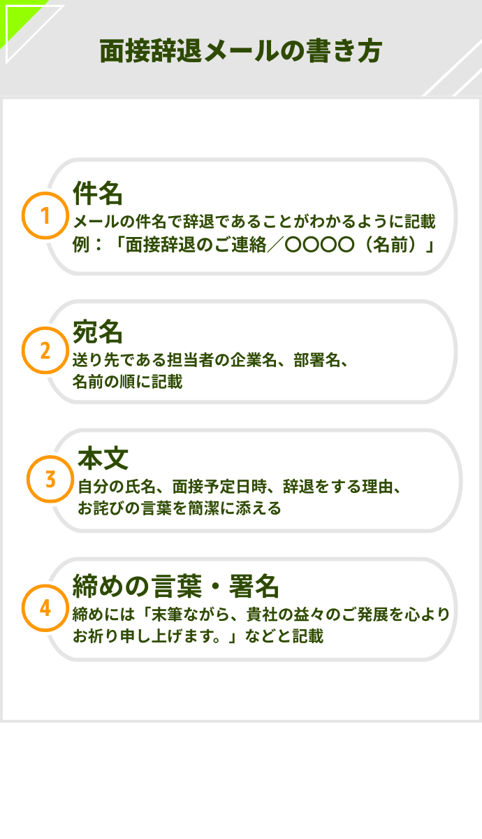 面接辞退メールの書き方