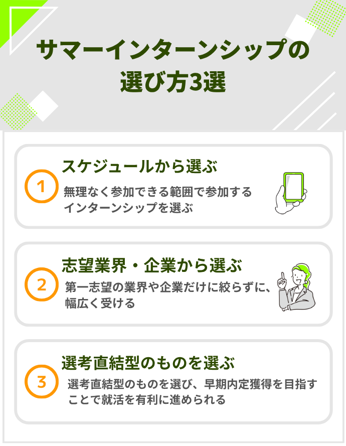 サマーインターンシップの選び方3選