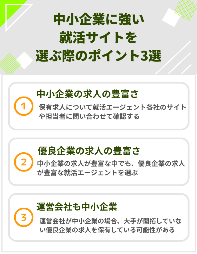 中小企業に強い就活サイトを選ぶ際のポイント3選