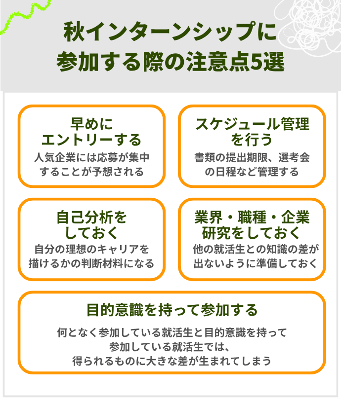 秋インターンシップに参加する際の注意点5選