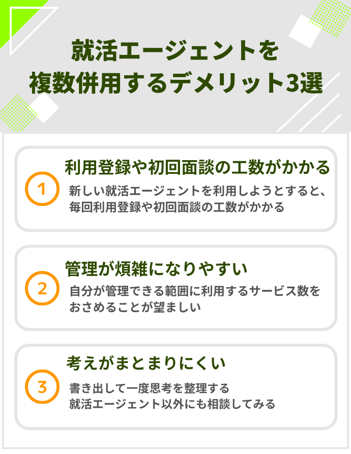 就活エージェントを複数併用するデメリット3選
