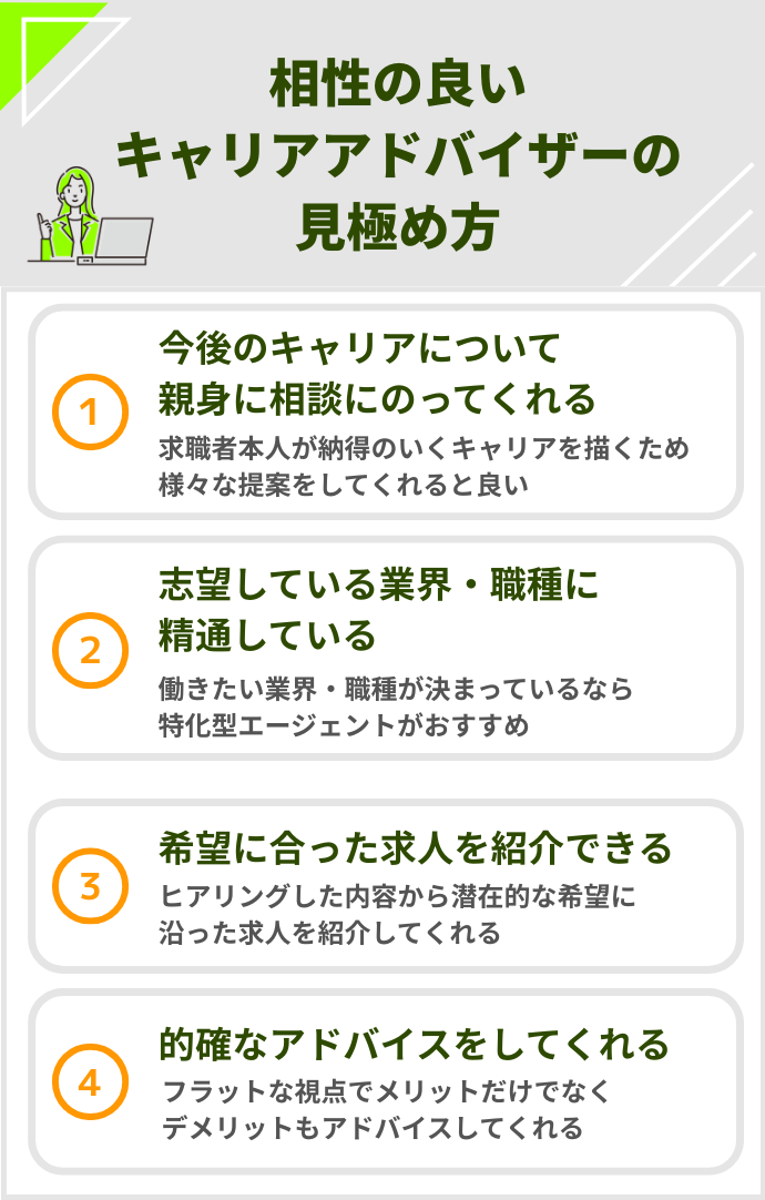 転職エージェント 選び方 キャリアアドバイザーの見極め方